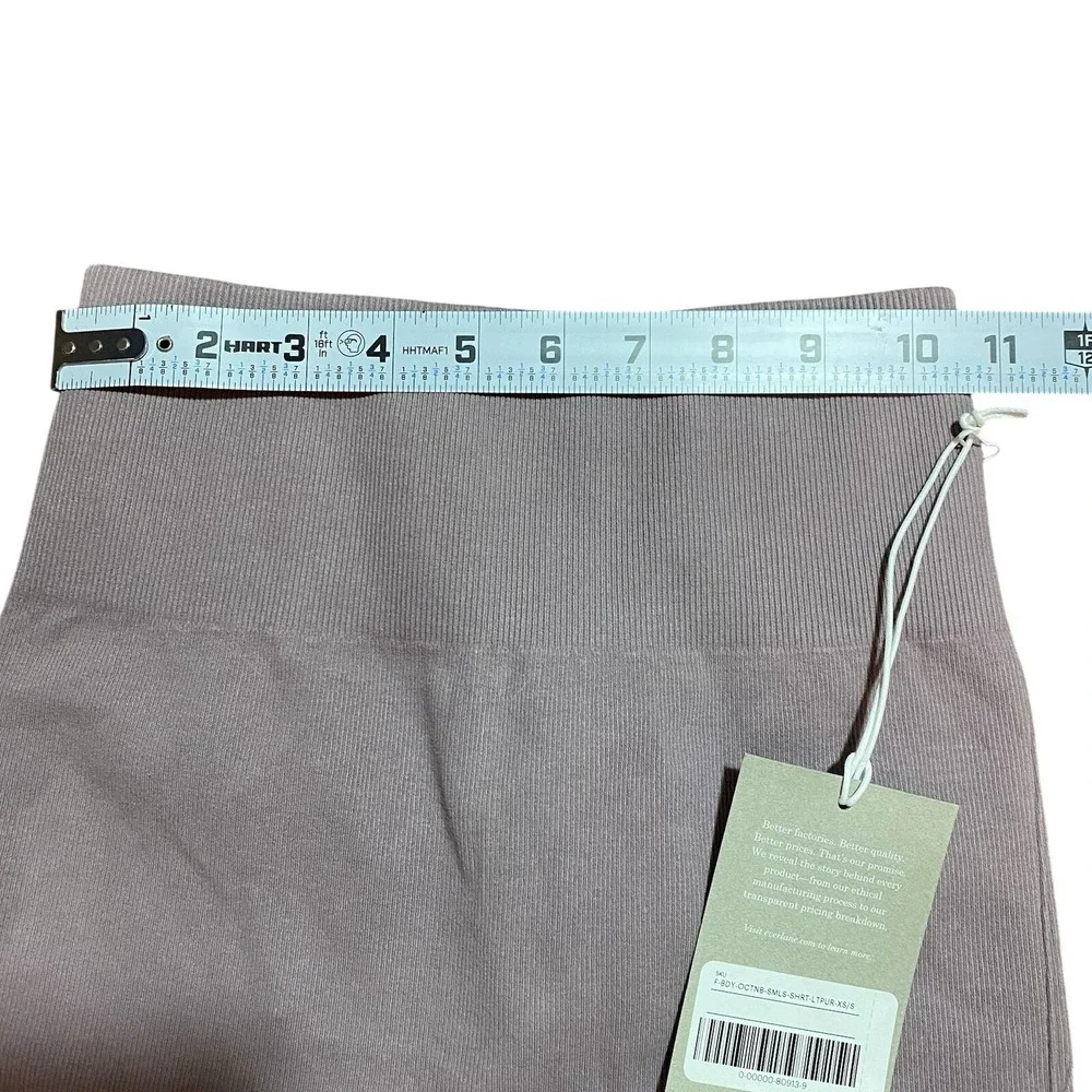 Everlane NWT Organic Cotton Blend Rib Knit Seamless Biker Short XS/S Purple
